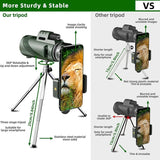 High Power Hd Monocular With Night Vision Clip & Tripod - 40X60-1915198133508378626