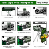 High Power Hd Monocular With Night Vision Clip & Tripod - 40X60-1915198133508378627