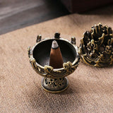 Small Vintage Copper Incense Burner - Bronze Ornament-1915198270091694081