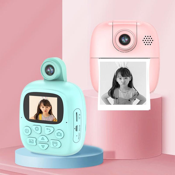 Blue Cartoon Kids Digital Camera With Rotating Lens - 16G Hd Print-1915197650756571137