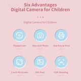 Blue Cartoon Kids Digital Camera With Rotating Lens - 16G Hd Print-1915197650756571141