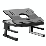 Foldable Aluminum Laptop Stand - Double Layer Heightening Bracket Black-1915196859920551942