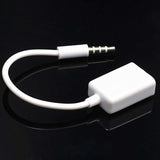 10-Piece Car Aux Audio To Usb Adapter Cable 3.5Mm 14Cm White-1915196811413426178