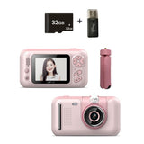 32Gb Memory Card & Card Reader Included With 2.4 Hd Reversible Kids Camera - Pink-1915197182672244736