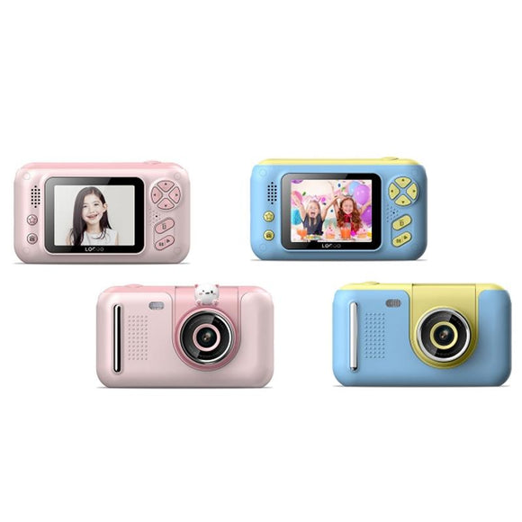 Kids Hd Reversible Camera - 2.4 Inch 8G Memory Card Card Reader - Yellow / Blue-1915197276431716353