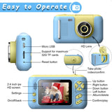 Kids Hd Reversible Camera - 2.4 Inch 8G Memory Card Card Reader - Yellow / Blue-1915197276431716355