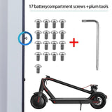17-Piece Battery Compartment Base Plate Set For Xiaomi Mijia M365 Pro - White Plum Screw-1915196959296196612