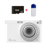 4K 8X Optical Zoom Telescopic Lens Digital Camera With Card Reader & 8G - White-1915197161935605768