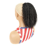 Short Fluffy Drawstring Perm Curly Ponytail Wig In 1B Colour-1915198286067798022