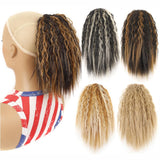 Short Fluffy Drawstring Perm Curly Ponytail Wig - 1Btbug-1915198373292544005