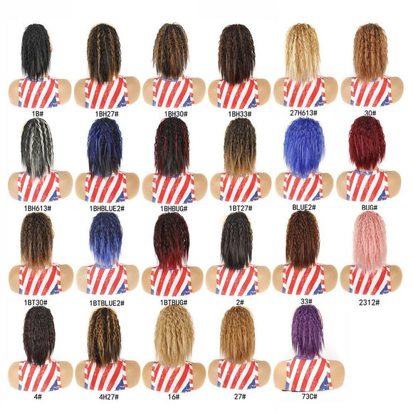 Fixed Drawstring Perm Curly Wig With Fluffy Short Ponytail - Colour 33-1915197045564641281