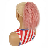 Short Fluffy Drawstring Perm Curly Ponytail Wig - Natural Look-1915198413671108614