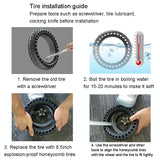 Xiaomi M365 / M365 Pro Electric Scooter Tire - 8 Inch Non-Slip Honeycomb Black-1915196863385047045