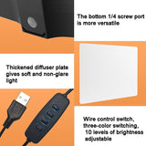 10 Three-Colour Temperature Flat-Panel Live Fill Light - 2.1M Bracket & Clip-1922443436233986053