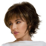 Gold Fluffy Short Curved Head Chemical Fiber Wig Set-1915197124472082439
