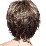Short Curly Silk Wig - Mixed Colour-1915198345769521155