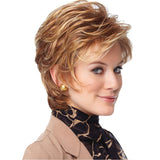 Silk Short Curly Wig - High Temp / Gold-1915196936495960073
