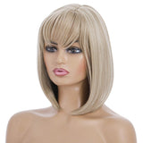 Short Silk Wig For Women - Light Gold-1915198096619474946