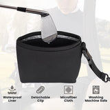 Black Portable Golf Ball Cleaning Bag - Waterproof & Removable-1915196687824064517