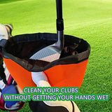 Black Portable Golf Ball Cleaning Bag - Waterproof & Removable-1915196687824064518