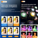 Mini Rgb Fill Light With Phone Holder - White-1915196901762928643