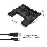 Multi-Function Dual-Seat Cooling Base For Ps4 / Ps4 Pro / Ps4 Slim With Charging And Storage - Black-1915196928237375491