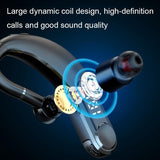 Waterproof Bluetooth Earphones With Led Display - Black-1915197126565040131