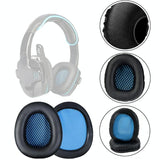 2-Pack Blue Leather Headset Covers For Sades Headphones-1915196844112220163