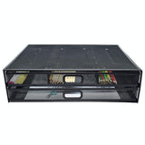 Double Iron Desktop Stand With Drawer For Height Increase And Storage - Black-1915196862160310275