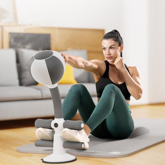Adjustable 2-In-1 Sit-Up Boxing Ball Stand With Punching Bag - Gray / White-1915196823815983105