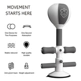 Adjustable 2-In-1 Sit-Up Boxing Ball Stand With Punching Bag - Gray / White-1915196823815983107