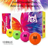 12-Pack Double Layer Golf Practice Balls - Colourful Competition Set-1915196994066976770