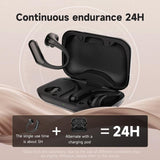 Wireless Half In-Ear Sports Earphones - Black-1915196694010662914