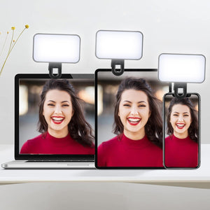 Rechargeable Selfie Light For Phone Laptop Tablet - Black-1915196947526979585