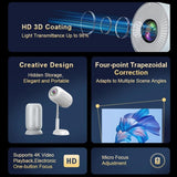 Android 11 Wifi6 4K Mini Projector With Hidden Lift And Gimbal - White-1915196657172090885