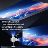 Android 11 Wifi6 4K Mini Projector With Hidden Lift And Gimbal - White-1915196657172090889