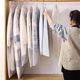 2-Pack Hanging Garment Storage Bags With Zipper - Clear-1915198092488085508