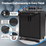 Giantz Rolling Tool Cabinet Heavy-Duty Storage Cabinet Adjustable Shelf Black