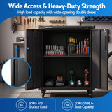 Giantz Rolling Tool Cabinet Heavy-Duty Storage Cabinet Adjustable Shelf Black