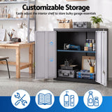 Giantz Steel Tool Cabinet Wall Mount Adjustable Shelf Garage Storage Lockable Black Grey