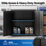 Giantz Steel Tool Cabinet Wall Mount Adjustable Shelf Garage Storage Lockable Black