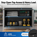 Giantz Wall Mount Steel Tool Cabinet Garage Storage Box Lockable Overhead Shelf Black