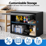 Giantz Wall Mount Steel Tool Cabinet Garage Storage Box Lockable Overhead Shelf Black