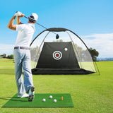 NNEDSZ Everfit 3M Golf Practice Net And Training Mat Set Driving Target Black