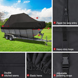 NNEDSZ Seamanship Boat Cover Grade Heavy Duty Black (9-21ft)