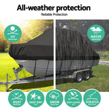 NNEDSZ Seamanship Boat Cover Heavy Duty Black (25-27ft)