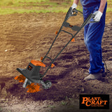 NNEMB Electric Rotary Hoe Garden Tiller Soil Cultivator, Adjustable Depth, 6 Tines