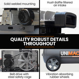 NNEMB 3HP 50L Belt Drive Air Compressor, 116 PSI, Portable, Dual Nitto Outlets