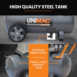 NNEMB 3HP 50L Belt Drive Air Compressor, 116 PSI, Portable, Dual Nitto Outlets