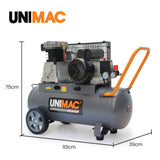NNEMB 3HP 50L Belt Drive Air Compressor, 116 PSI, Portable, Dual Nitto Outlets